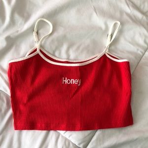 red honey crop-top